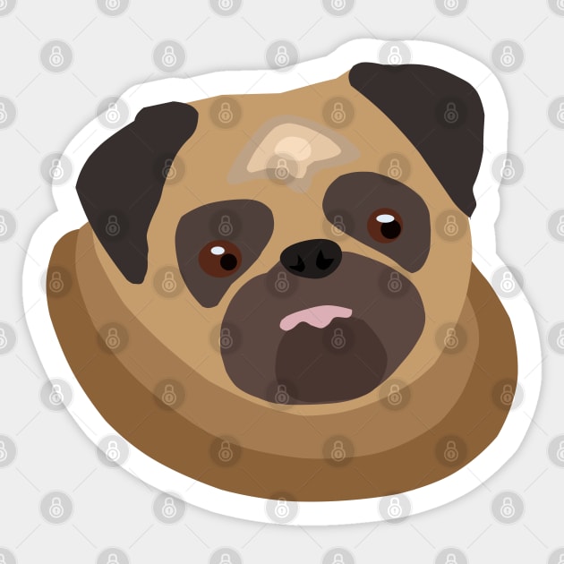 Cute fat pug – drawing of a puppy pug Sticker by strangelyhandsome